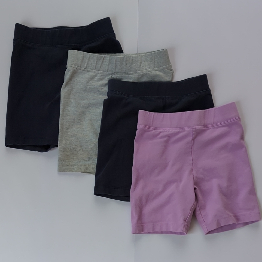 Primary Kids' Bike Shorts in Navy, Gray, and Purple